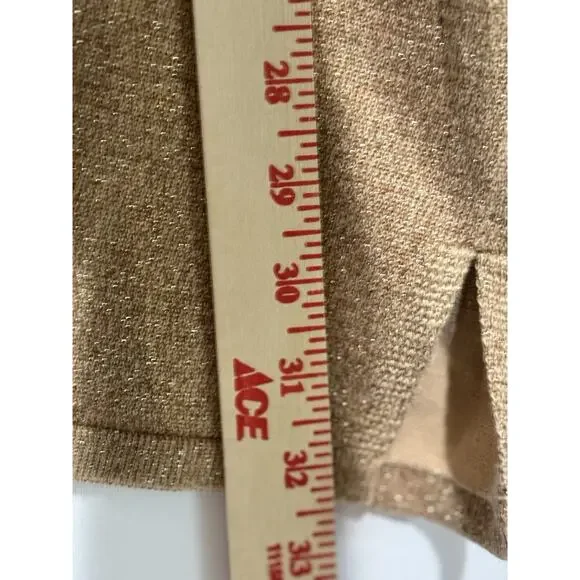 Maggie‎ Barnes Womens Sz 3x Metallic Gold Sweater Holiday Career V Neck Light - Picture 5 of 10